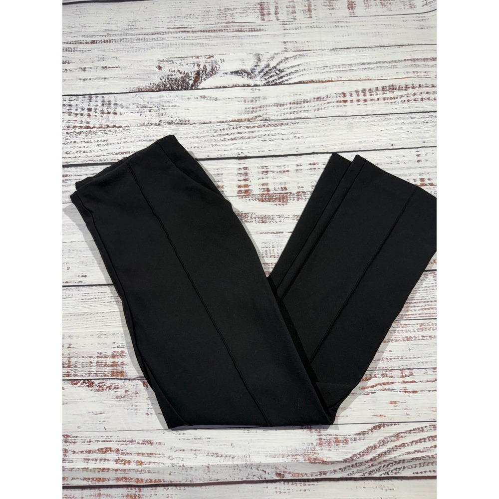 Rachel Zoe Black Pintuck Flare Leg Trousers Pants Women Size 8 High Rise Pocket